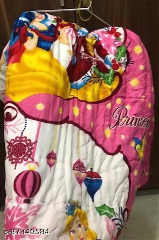 Disney princess glace cotton blanket for kids, vibrant design features popular characters Main image