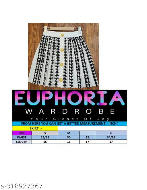 Cotton blend front button skirt, printed net pattern for women and girls, upgrade your style game
