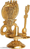 Shivling Statue Figurine, 2.5 x 4.5-inch metal Shiva Lingam with Sheshnag, Indian home decor and temple adornment for worship and cultural display