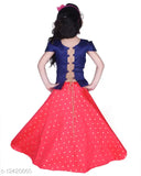 Taffeta silk and cotton blend new girls lehenga choli dupatta set, sleeveless, embroidered, jacquard stitch, net material, India origin, 6-24 months sizes