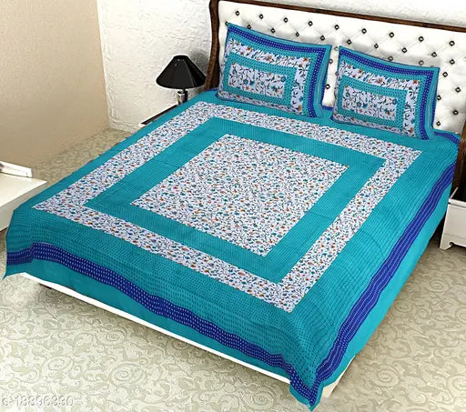 Cotton BedZone bedsheets04, pack of 1 with 2 pillow covers (Queen size), made in India