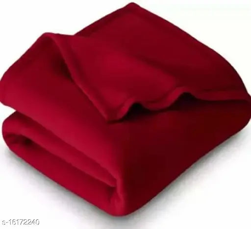 Uniquestyletrader double solid fleece blanket set - 3 warm, soft microfiber blankets, free size (100x90in), made in India