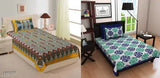 Stylish grey cotton single bedsheet, 85x59, made in India