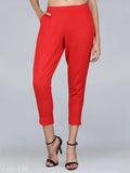 Red high-waisted women's pants