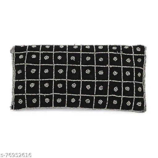 Women's embroidered multi-colored clutch with intricate designs