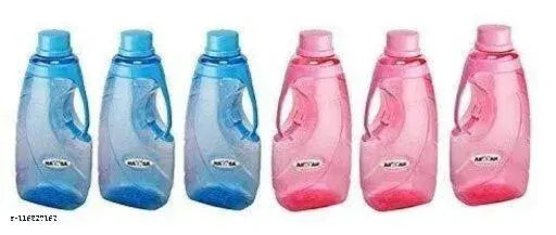 Multicolor Yarendra Export fridge bottles, pack of 6, 1.5L water bottles with sturdy handles, perfect for home and office use
