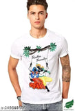 Cotton-silk T-shirt: Trendy Classic Radha Kaanha print for men, Indian-made