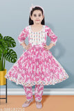 Floral print chiffon kurti pant set for girls, comfortable ethnic fashion