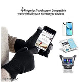Wool winter cap beanie & touch screen gloves for men & women - warm knit hat & loop scarf, multi-function set from India