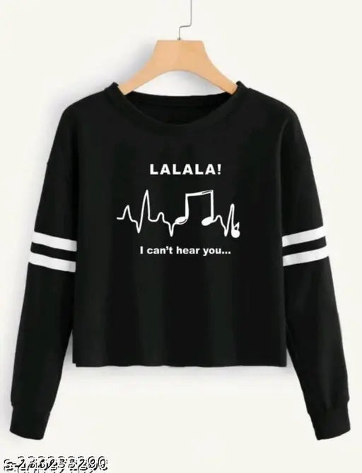 Cotton blend long-sleeve printed SWAGGER JNS women's t-shirt, stylish and versatile fashion for women and girls