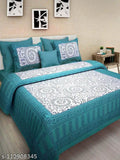 Fine cotton double bed sheets combo pack, featuring ethnic motifs and 4 pillow covers, ideal for summer