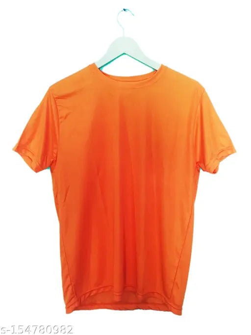 MB HUB men's dry fit round neck half sleeve solid poly blend t-shirt, perfect for activewear, India origin
