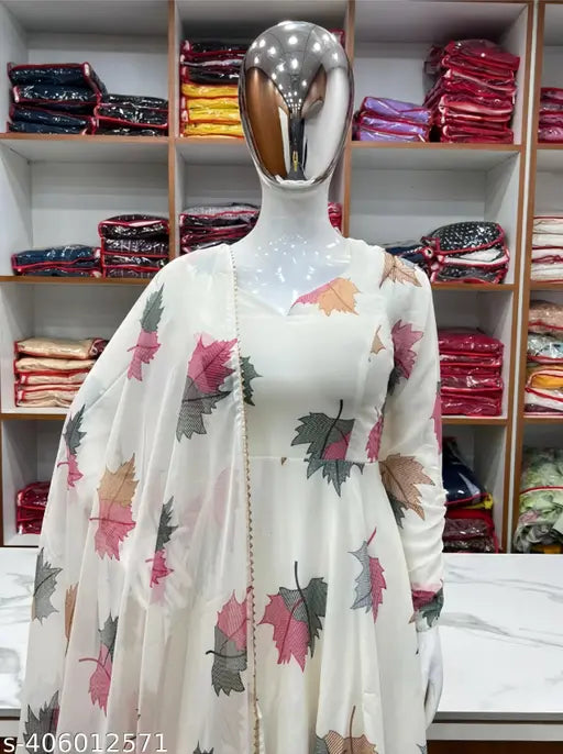 Modern PANPATA White [no bottom wear] || traditional dress for women || gown | gown partywear | gown for women |