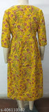 Cotton three-quarter sleeve printed kurta, vibrant Indian women's fashion in sizes S-XXL