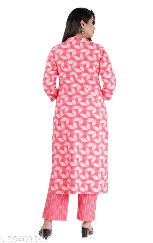 Aagam sensational women pure cotton printed kurta and palazzo set, perfect for parties and festivals. High-grade fabric in S-M-L-XL-XXL sizes from India
