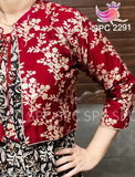 Red rayon women's anarkali kurti and jacket