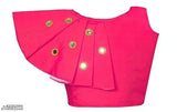 Embroidered cotton-silk lehenga choli set in yellow-blue, perfect for girls' occasions, handcrafted with mirror work