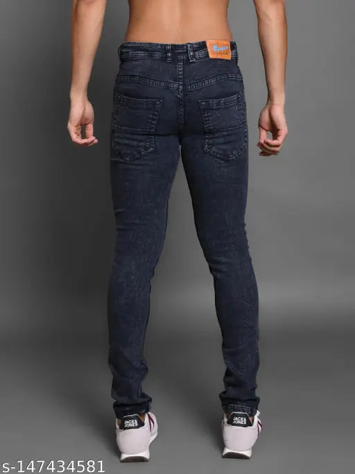 Denim dyed/washed men's jeans, modern fit from RASSO. Gorgeous men's jeans on display, catering to comfort demands with cotton fabric. Jeans size 28, 30, 32, 34, 36, 38, 40, 42 (waist sizes 28-42). Indian origin