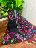 Organza, multi-color printed anarkali gown with dupatta for women, ready-to-wear fit, suitable for weddings and parties. Indian origin