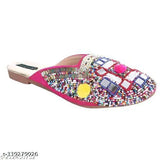Stylish synthetic sole flat from RK Enterprises, embellished net design for women's comfortable footwear