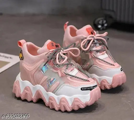 Women's synthetic colorblocked casual shoe with lace-up fastening, in size 3 (foot length 21cm), made in India