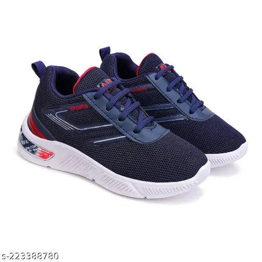 Blue canvas sneakers, lace-up closure, flat soles for walking and casual wear