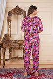 Rayon printed night suit top and pyjama coord set, stylish sleepwear for women, India-made