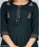 Rayon Anarkali gown for women & girls, vibrant printed design, three-quarter sleeves