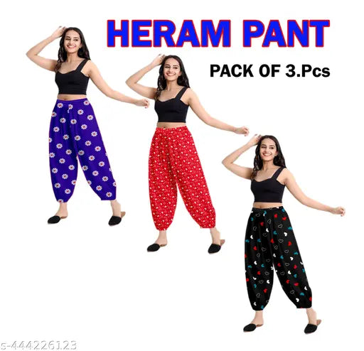 GIRLS PRINTED HERAM (PACK OF 3)
