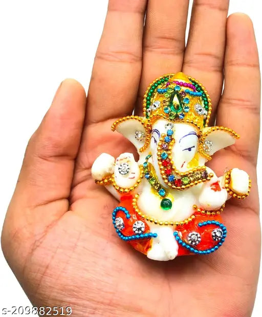 Meditating Stone Work Ganesha Idol, marble, home/office decor, 2" x 2" x 2", handcrafted, spiritual awakening gift