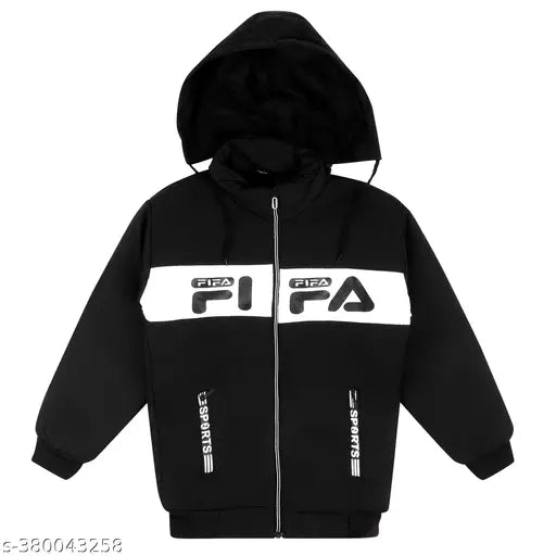 Black and white quilted boys bomber jacket, hooded, pack of 2