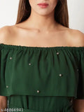 Sleeveless polycotton jumpsuit for girls (14-15yrs, 12-13yrs, etc.), vibrant solid color, Indian origin