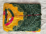 Anarkali gown, multicolored, with intricate design and gold trim