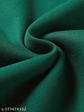 Dark green stretchy pants, slim fit, casual wear for women