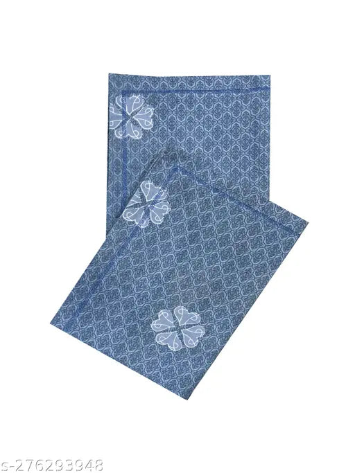 Luxurious King Size Glace Cotton Fitted Double Bedsheet with 2 Pillow Covers, floral pattern, fits 8-inch mattress