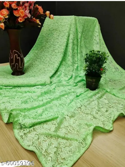 Embroidered net petite saree, free size Indian fashion accessory