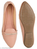 Synthetic leather ballerinas in pink, trendy slip-on footwear for casual outfits - Moonwalk (India)