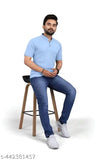 Modern cotton blend men's t-shirt with Chinese collar, solid color, short sleeves [Size: S, M, L, XL, XXL]