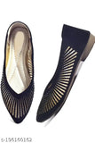 Black synthetic leather ballerinas from UK Collection - attractive, new design, fashionable women's or girls bellies slip-on style, solid pattern, sizes: IND-3 to IND-9. Made in India