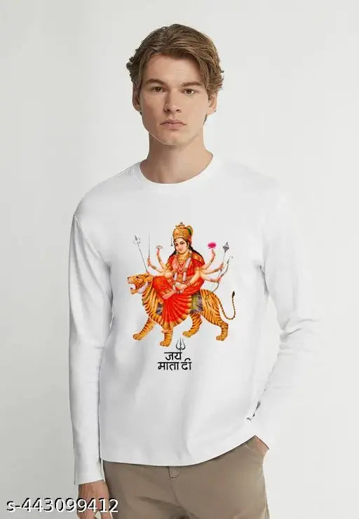 White full sleeve printed t-shirt for kids, polyester, long sleeves, printed pattern, made in India