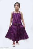 Cotton Lahariya Block Print baby girl's lehenga & choli, sleeveless skirt top with lace patterns from India