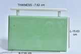 Rich sky blue resin clutch, plastic frame, white handle