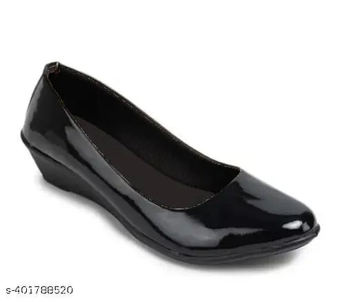 Patent leather women's ballerinas by ILY Fashion - Solid design, slip-on style, comfortable and trendy flat sandals