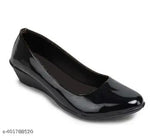 Patent leather women's ballerinas by ILY Fashion - Solid design, slip-on style, comfortable and trendy flat sandals