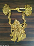 Metal Radha Krishna Jhula Idol L-B-H18x9x17cm, traditional Indian god art for home, temple, office or gifting, symbolizing luck, happiness, and prosperity