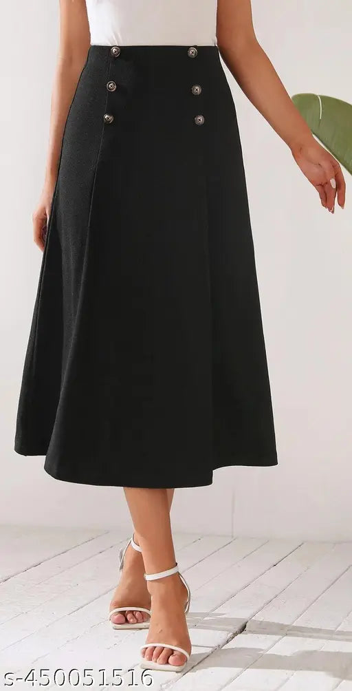 Style Loft black skirt, midi length, elastic waistband
