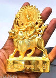 Metal Durga Maa statue, Indian religious idol for Navratri decor and home showpiece, 10x10x7 cm