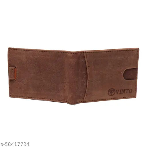 Solid leather RFID-protected wallet, free size (12cm x 11cm), handcrafted in India
