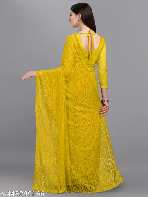 Embellished net Rasal saree 713 from India, free size with 5.5m saree length and 0.8m blouse length