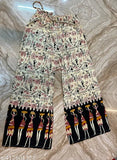 Colorful printed flared women's pants